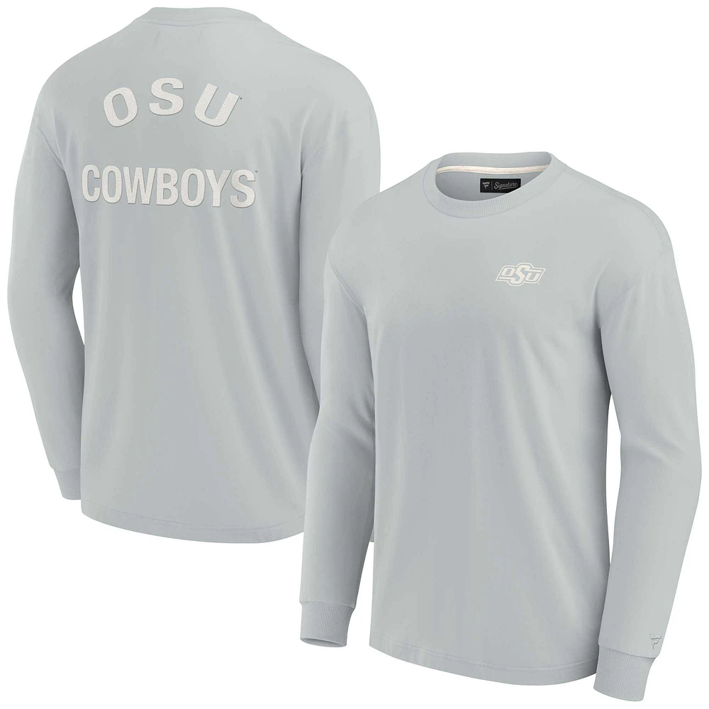 T-shirt unisexe Fanatics gris Oklahoma State Cowboys Elements super doux à manches longues