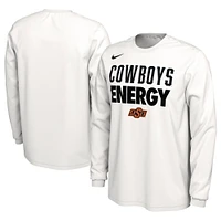 T-shirt à manches longues Nike pour hommes Oklahoma State Cowboys 2024 On-Court Bench Energy