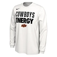 T-shirt à manches longues Nike pour hommes Oklahoma State Cowboys 2024 On-Court Bench Energy