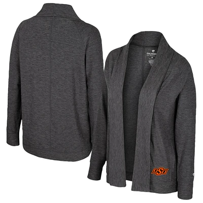 Women's Colosseum  Charcoal Oklahoma State Cowboys Dash Cardigan