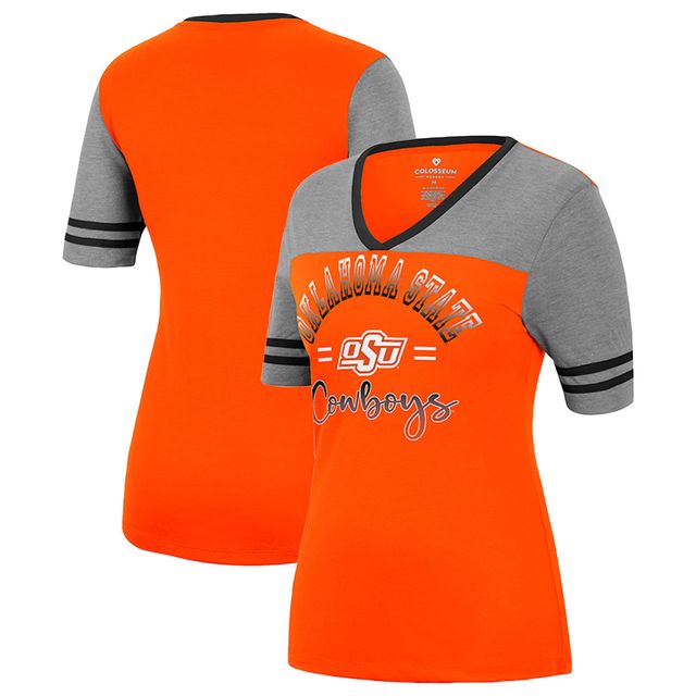 Colisée orange/gris chiné Oklahoma State Cowboys là vous êtes T-shirt à col en V pour femme