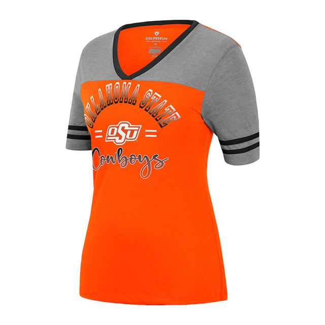 Colisée orange/gris chiné Oklahoma State Cowboys là vous êtes T-shirt à col en V pour femme