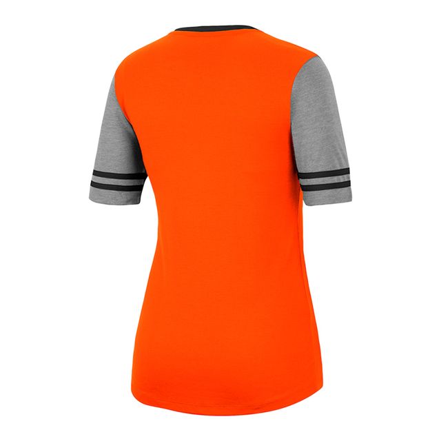 Colisée orange/gris chiné Oklahoma State Cowboys là vous êtes T-shirt à col en V pour femme