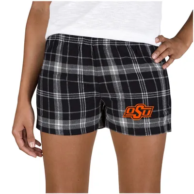 Oklahoma State Cowboys Concepts Sport Women's Ultimate Flannel Sleep Shorts - Black/Gray