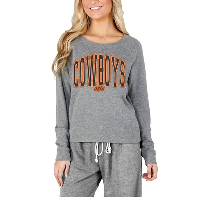 Oklahoma State Cowboys Concepts Sport Women's Mainstream Terry Long Sleeve T-Shirt - Gray