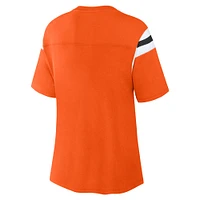 T-shirt rayé orange pour femme Fanatics Oklahoma State Cowboys Tailgate