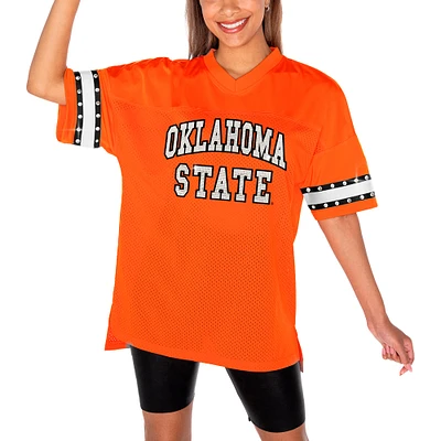 T-shirt à strass orange Gameday Couture pour femme des Cowboys de l'Oklahoma State jusqu'au coup d'envoi