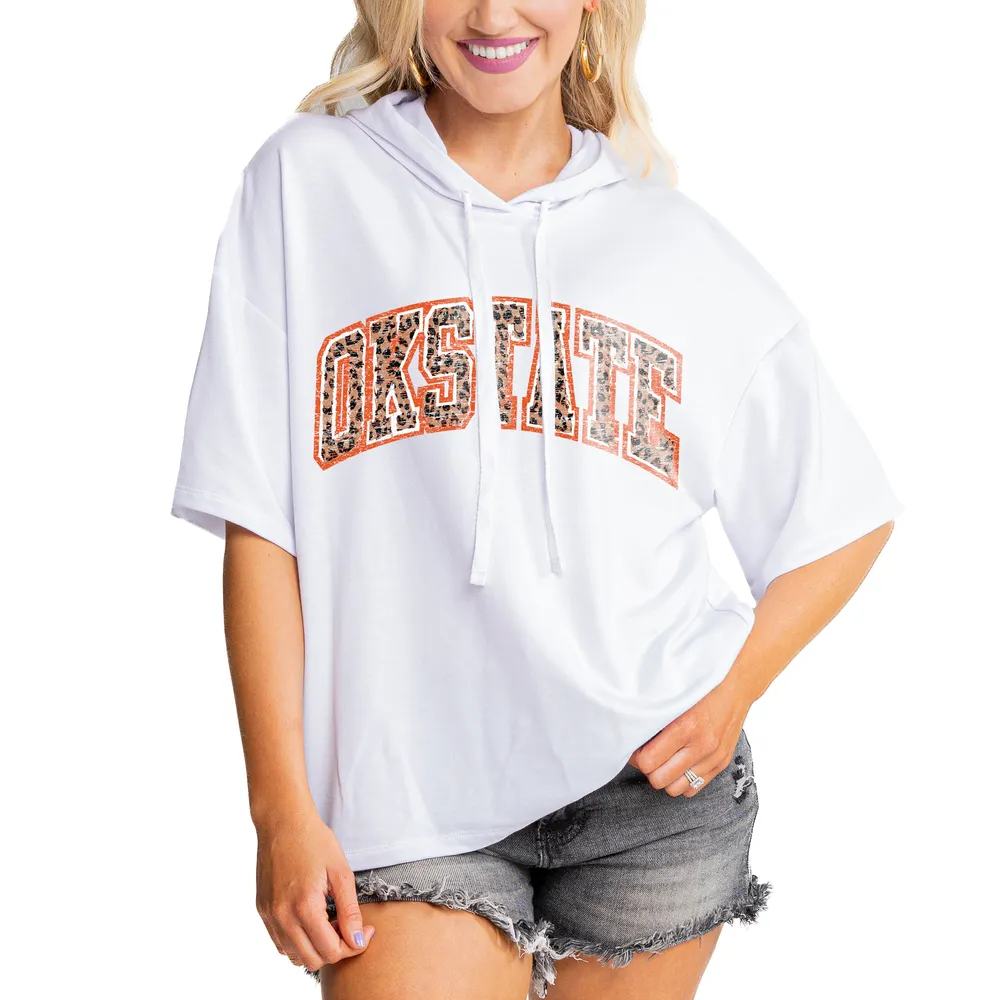 Women's Gameday Couture White Wyoming Cowboys Vintage Days Oversized  Lightweight Long Sleeve T-Shirt