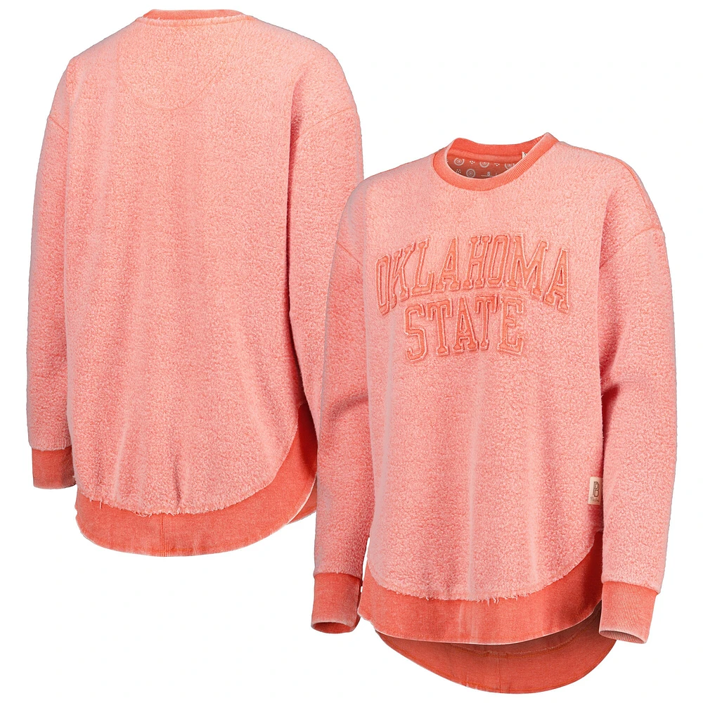 Sweat-shirt orange Pressbox pour femmes des Cowboys de l'Oklahoma State Ponchoville