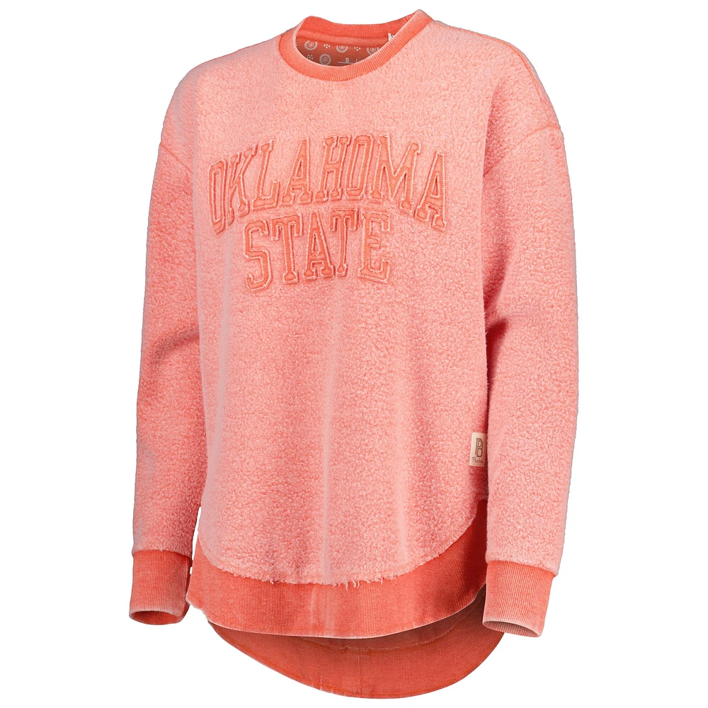 Sweat-shirt orange Pressbox pour femmes des Cowboys de l'Oklahoma State Ponchoville