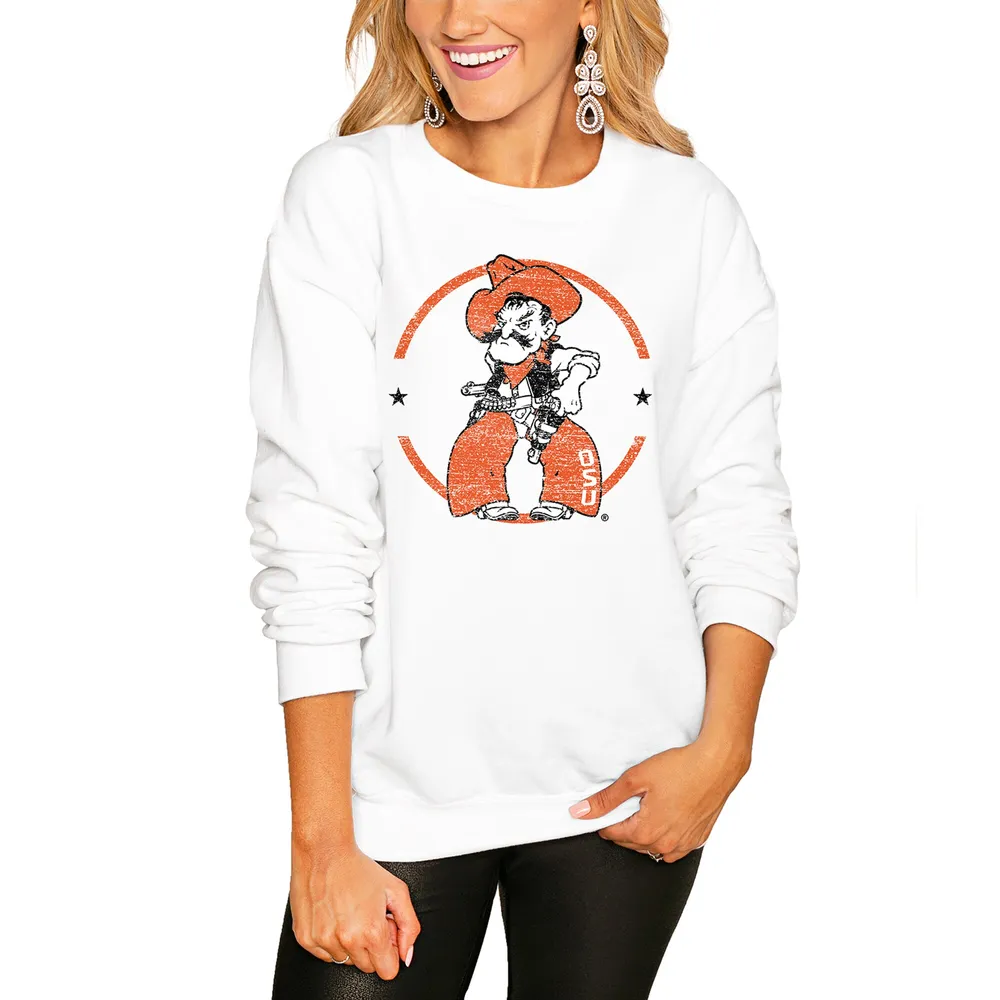 Lids Oklahoma State Cowboys Women's End Zone Pullover Sweatshirt - White