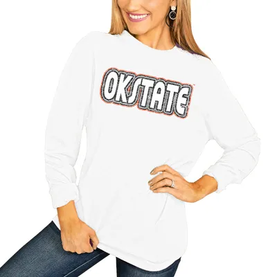 Oklahoma State Cowboys Women's It's A Win Vintage Vibe Long Sleeve T-Shirt - White