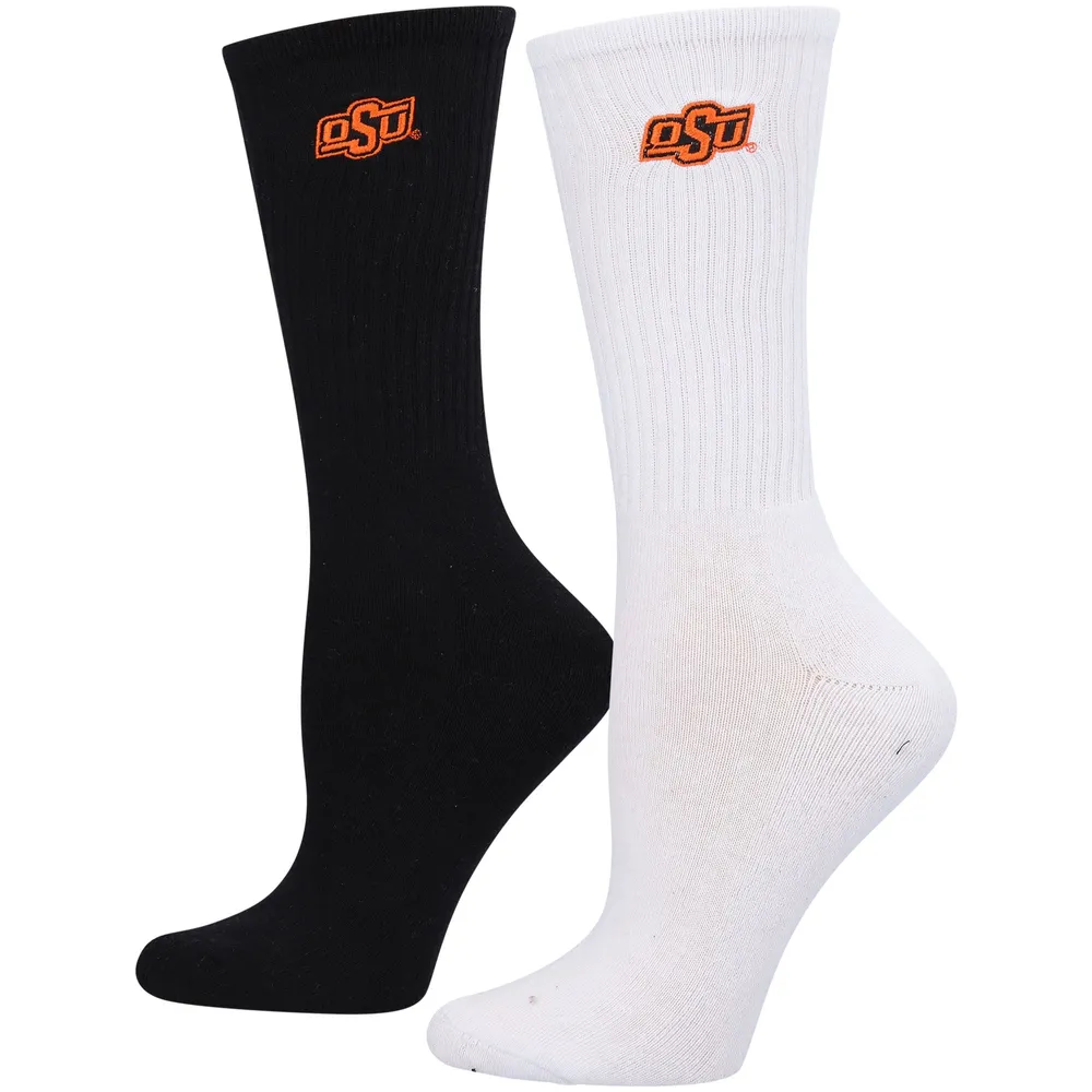 Lot de 2 paires de chaussettes noires/blanches Oklahoma State Cowboys ZooZatz pour femme