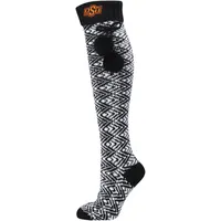 ZAT OKST CHAUSSETTES GÉOMÉTRIQUES NOIRES CUISSES HAUTES SOCLAD