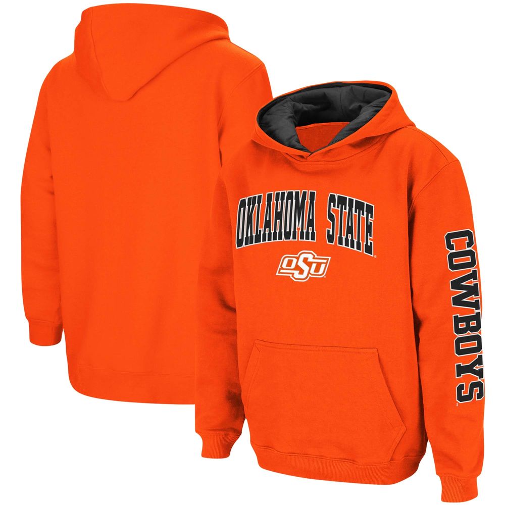 Youth Colosseum Orange Oklahoma State Cowboys 2-Hit Team Pullover Hoodie