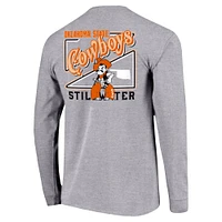 Youth Gray Oklahoma State Cowboys Retro Script Long Sleeve T-Shirt