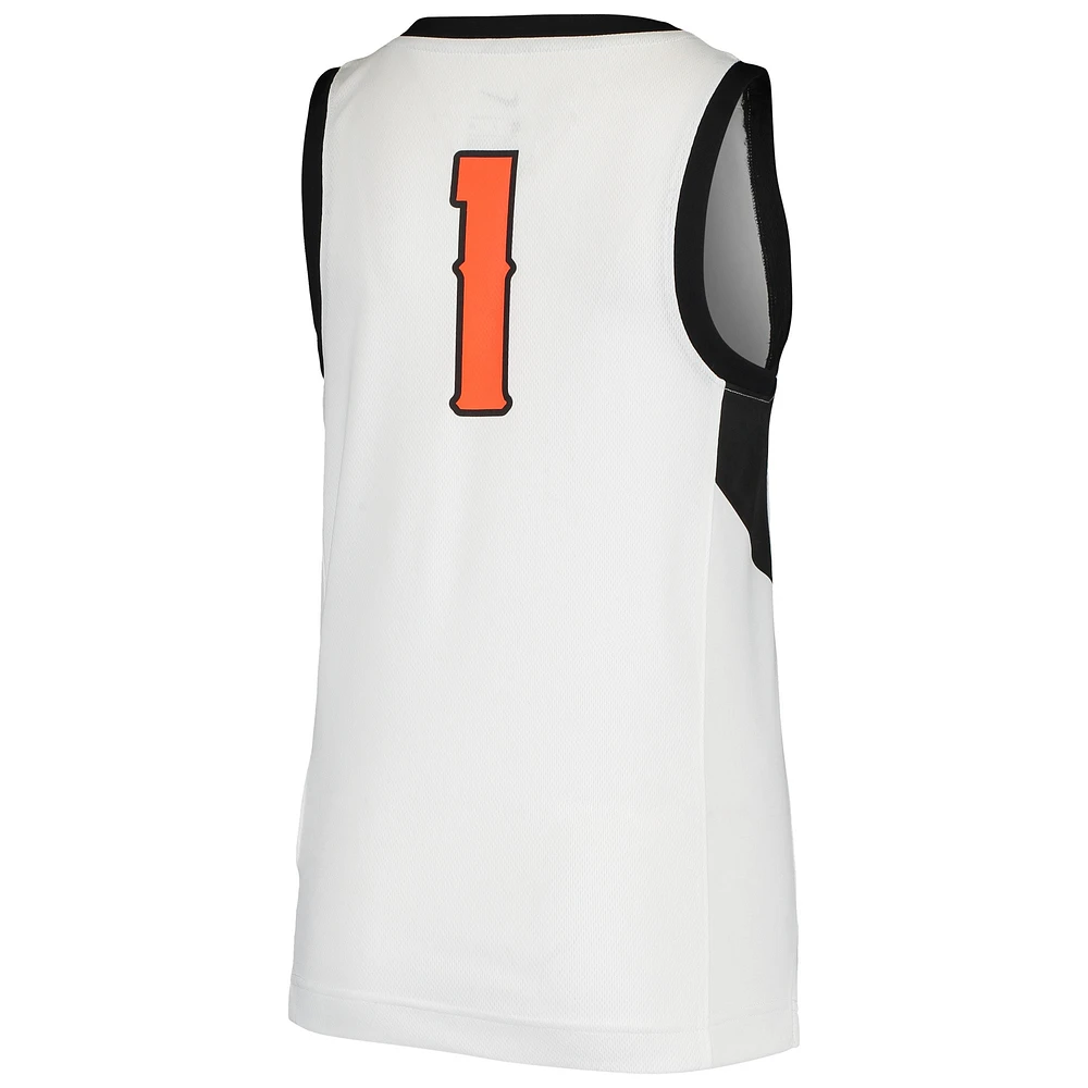 Maillot de basket-ball réplique l'équipe des Cowboys l'Oklahoma State #1 blanc Nike pour jeune