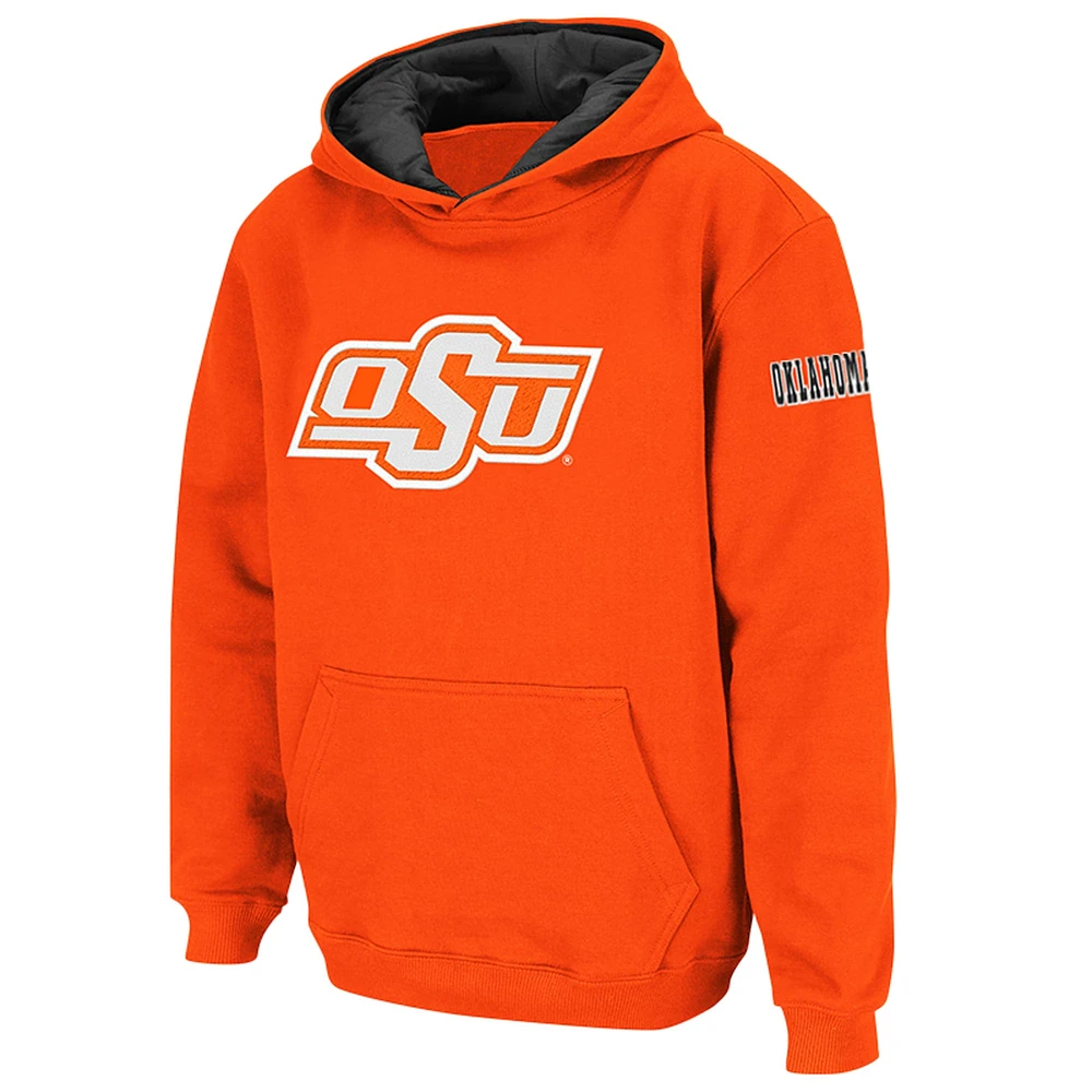 Youth Stadium Athletic Orange Oklahoma State Cowboys Big Logo Team Pullover Hoodie
