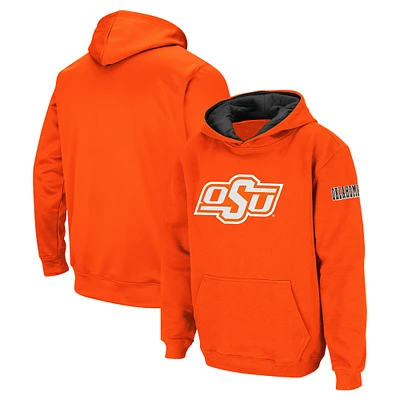 Youth Stadium Athletic Orange Oklahoma State Cowboys Big Logo Team Pullover Hoodie