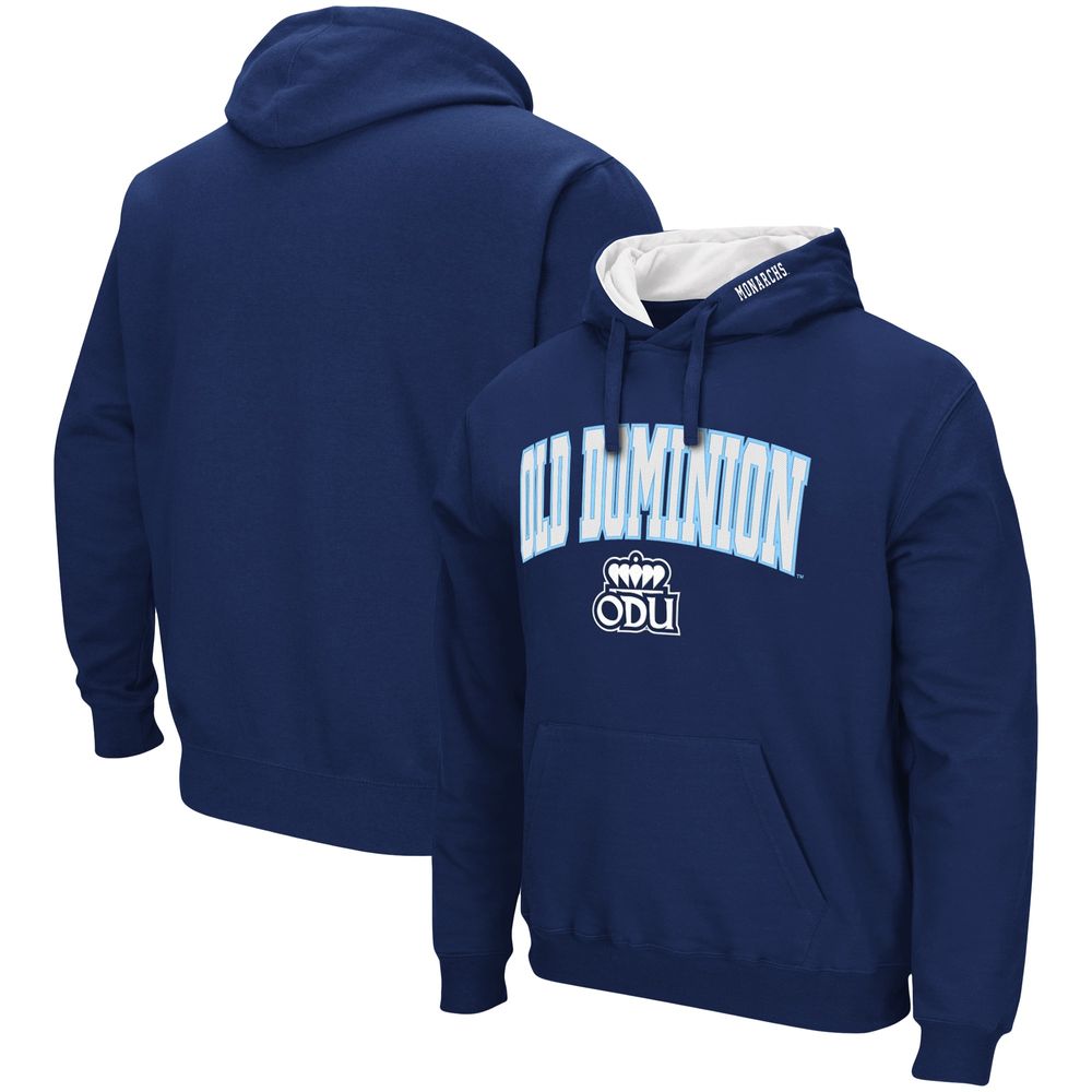 Men's Colosseum Navy Old Dominion Monarchs Arch and Logo Pullover Hoodie