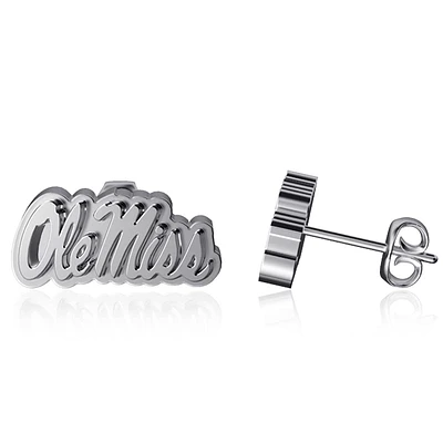 Dayna Designs Ole Miss Rebels Team Logo Silver Post Earrings