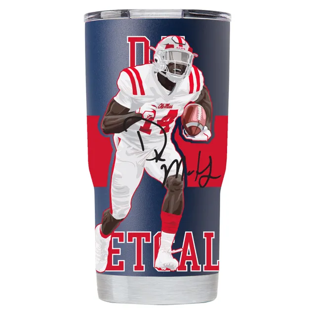 DK Metcalf Ole Miss Rebels Unsigned White Jersey Running Photograph