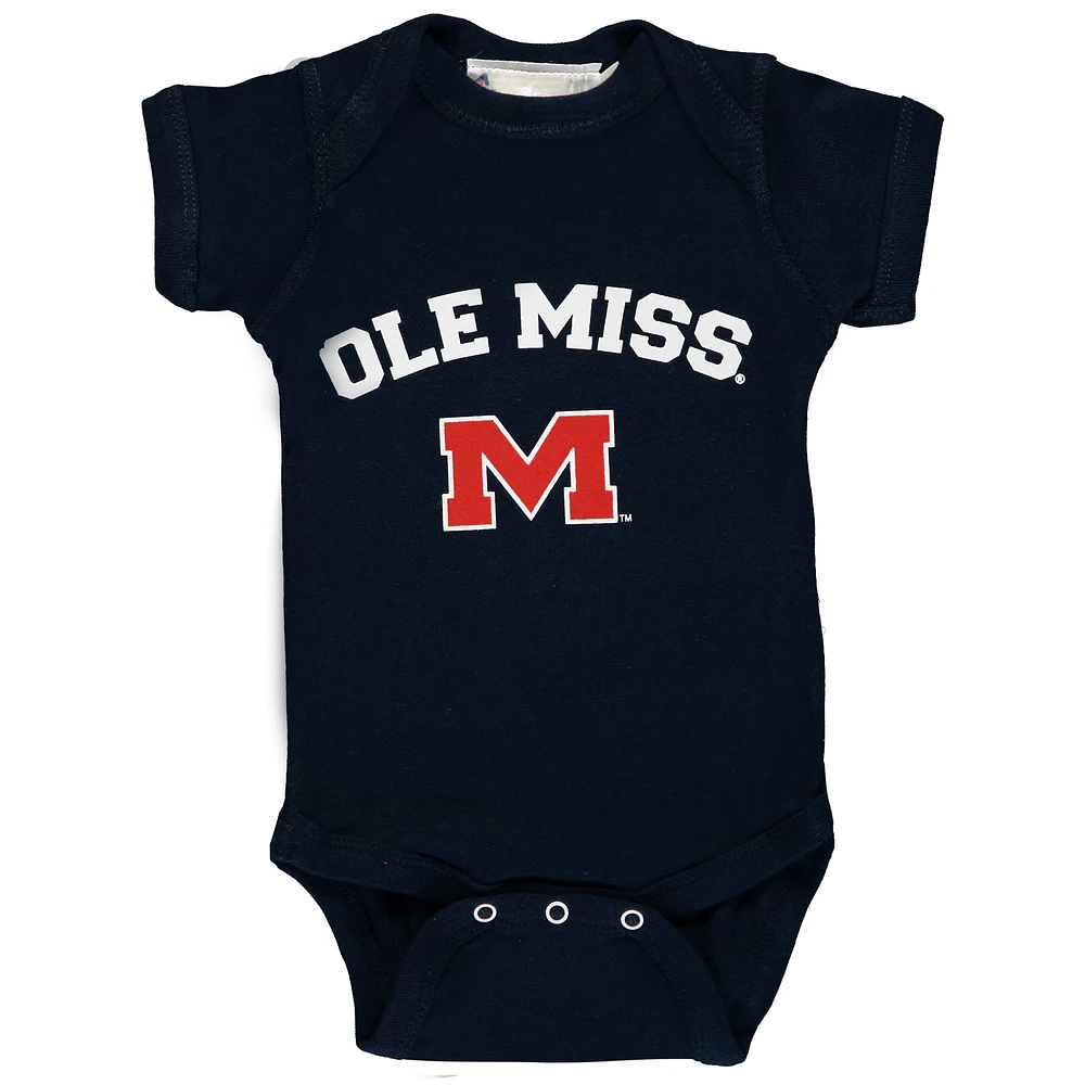 Infant Navy Ole Miss Rebels Arch & Logo Bodysuit