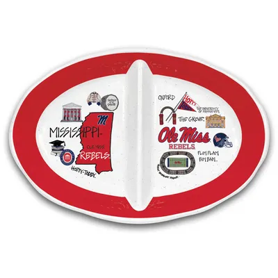 Ole Miss Rebels Magnolia Lane Two-Section Melamine Platter