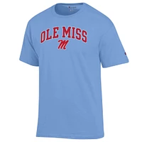 Men's Champion  Powder Blue Ole Miss Rebels Arch Over Logo T-Shirt
