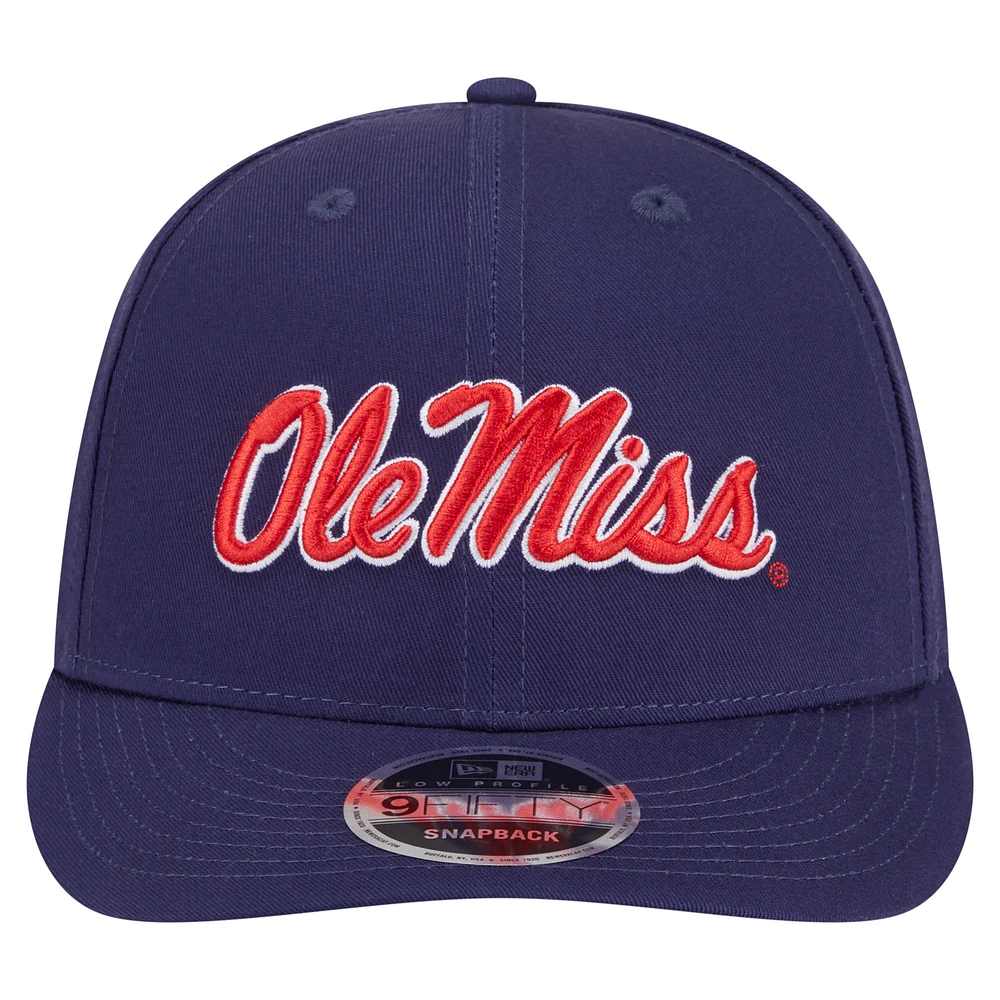 Men's New Era Navy Ole Miss Rebels Low Profile 9FIFTY Snapback Hat