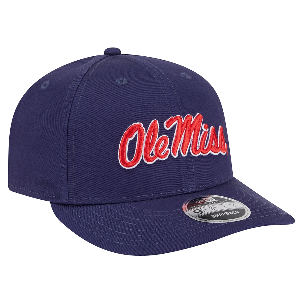 Men's New Era Navy Ole Miss Rebels Low Profile 9FIFTY Snapback Hat