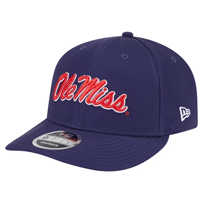 Men's New Era Navy Ole Miss Rebels Low Profile 9FIFTY Snapback Hat