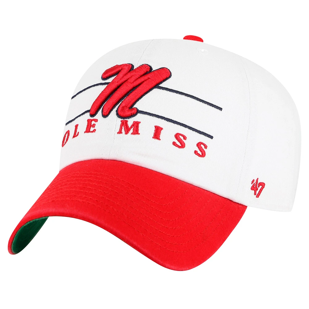 Casquette ajustable blanche Ole Miss Rebels Gridiron Clean Up '47 pour homme