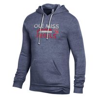 Men's Alternative Apparel Heathered Navy Ole Miss Rebels Team Stack Challenger Tri-Blend Pullover Hoodie