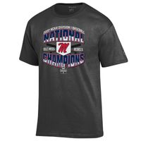 Men's Champion Heathered Charcoal Ole Miss Rebels 2022 NCAA Baseball College World Series Champions Locker Room T-Shirt