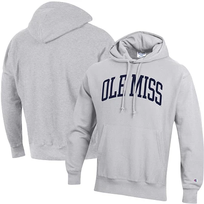 Sweat à capuche armure inversée Champion Ole Miss Rebels Team gris chiné pour homme