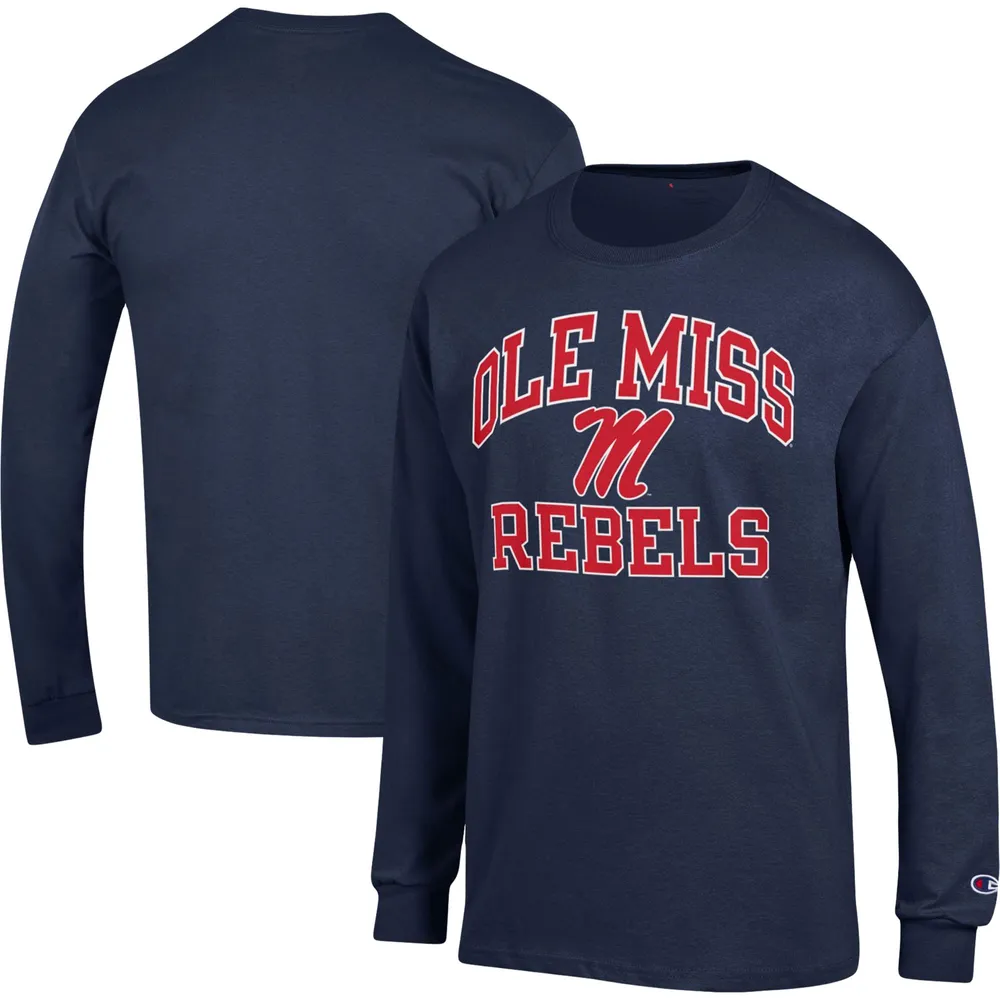 T-shirt à manches longues Champion Navy Ole Miss Rebels High Motor pour homme