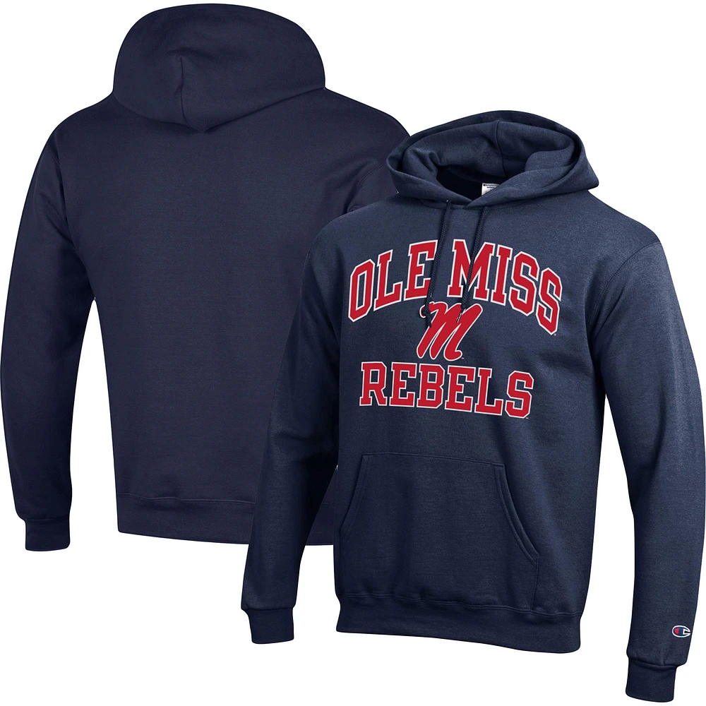 Men's Champion Navy Ole Miss Rebels High Motor Pullover Hoodie