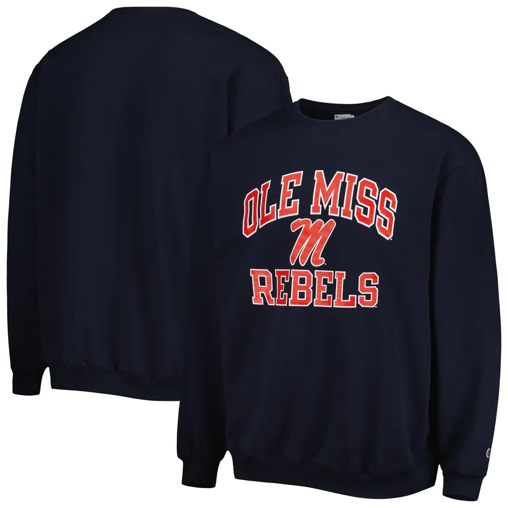 Men's Champion Navy Ole Miss Rebels High Motor Pullover Sweatshirt