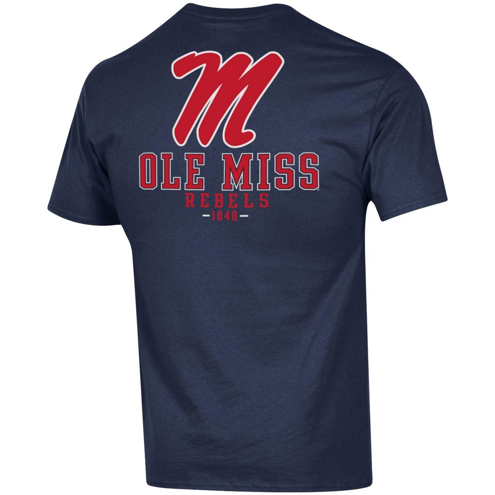 Men's Champion Navy Ole Miss Rebels Stack 2-Hit T-Shirt