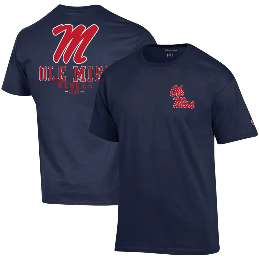 T-shirt Champion Navy Ole Miss Rebels Stack 2-Hit pour homme