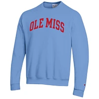 Sweat-shirt en polaire Basic Arch bleu poudre Champion pour homme des Ole Miss Rebels