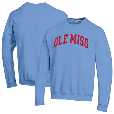 Sweat-shirt en polaire Basic Arch bleu poudre Champion pour homme des Ole Miss Rebels