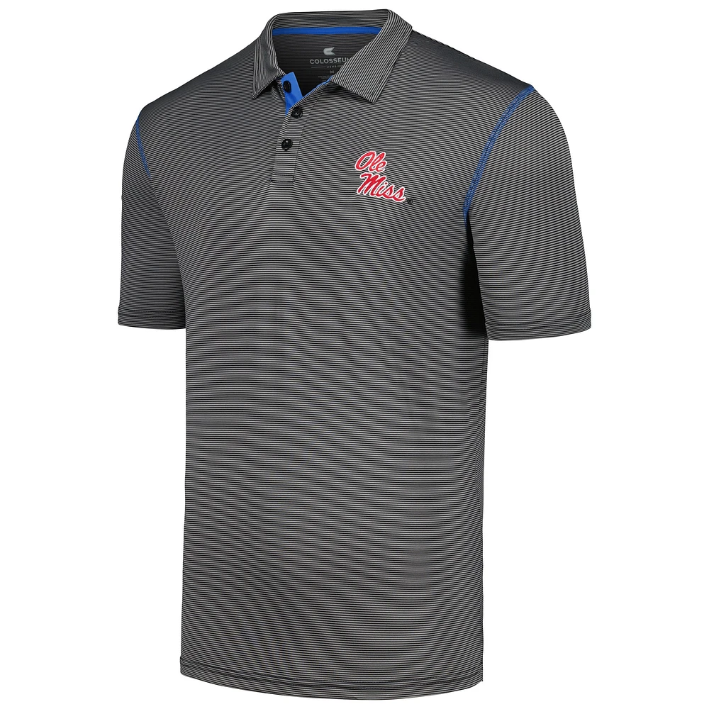 Men's Colosseum Black Ole Miss Rebels Cameron Polo