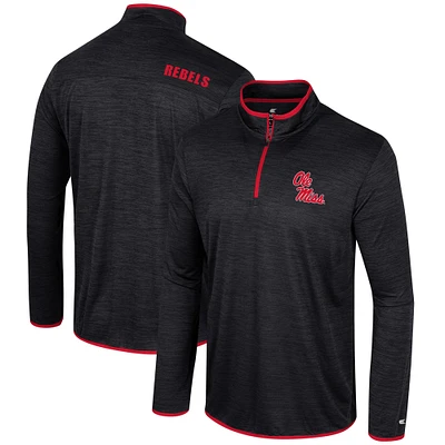 Coupe-vent à quart de zip Colosseum Black Ole Miss Rebels Wright pour hommes