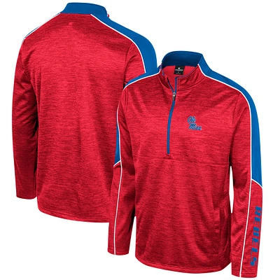 Men's Colosseum Blue Ole Miss Rebels Marled Half-Zip Jacket