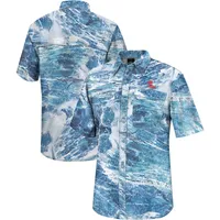 Colosseum Blue Ole Miss Rebels Realtree Aspect Charter Chemise de pêche à boutons complets pour homme