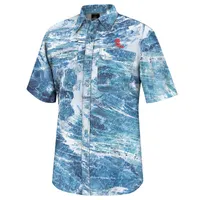 Colosseum Blue Ole Miss Rebels Realtree Aspect Charter Chemise de pêche à boutons complets pour homme