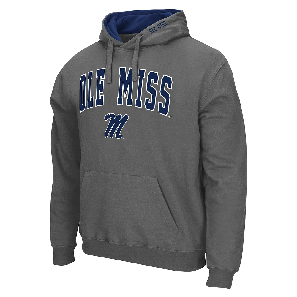 Sweat à capuche Colosseum Charcoal Ole Miss Rebels Arch & Team Logo 3.0 pour homme