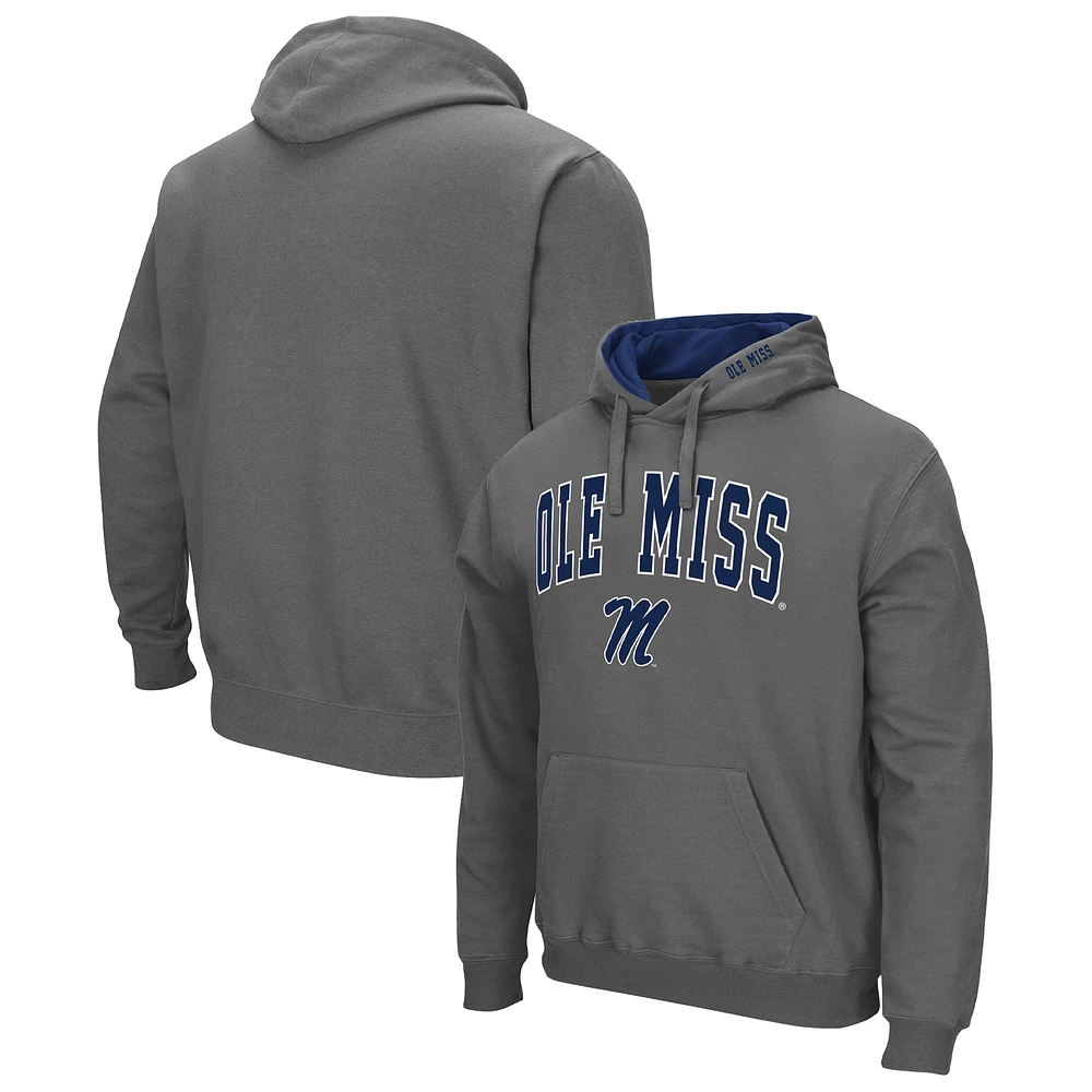 Sweat à capuche Colosseum Charcoal Ole Miss Rebels Arch & Team Logo 3.0 pour homme